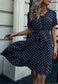 Button Front Polka Dot Dress