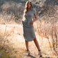 Rounded Hem Henley Shirt Dress