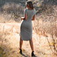 Rounded Hem Henley Shirt Dress