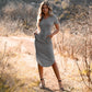 Rounded Hem Henley Shirt Dress