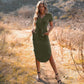 Rounded Hem Henley Shirt Dress