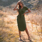 Rounded Hem Henley Shirt Dress