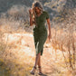 Rounded Hem Henley Shirt Dress