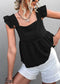 Ruffle Peplum Light Top