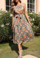 Vintage Floral Pleated Dress