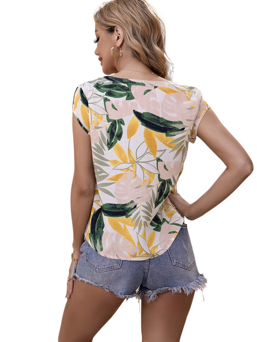 Floral Cap Sleeve Blouse