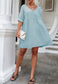 V Neck Tie Back Shift Dress