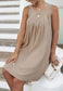 Halter Neck Pleated Shift Dress