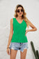 V Neck Pointelle Knit Top