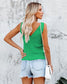 V Neck Pointelle Knit Top