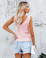 V Neck Pointelle Knit Top