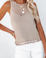 Net Detail Tassel Hem Top