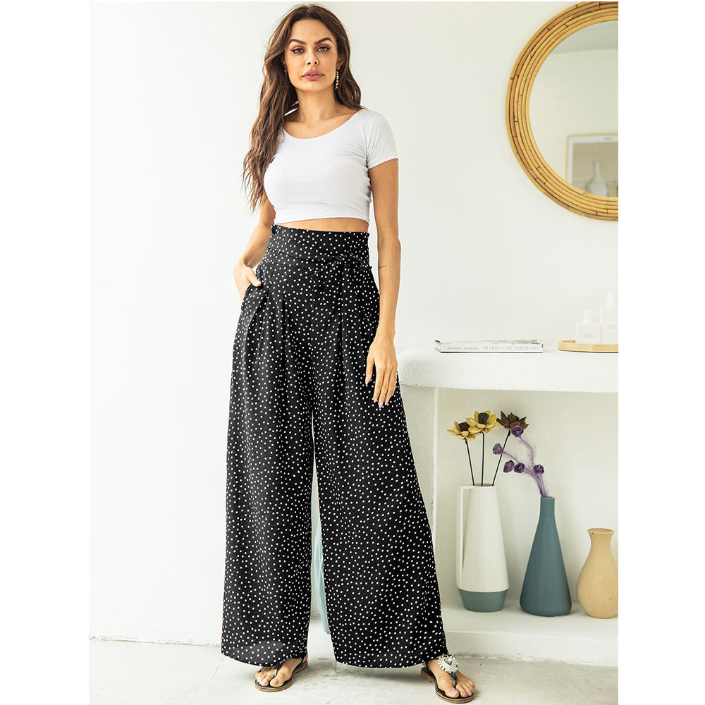 High Waist Polka Dot Pants