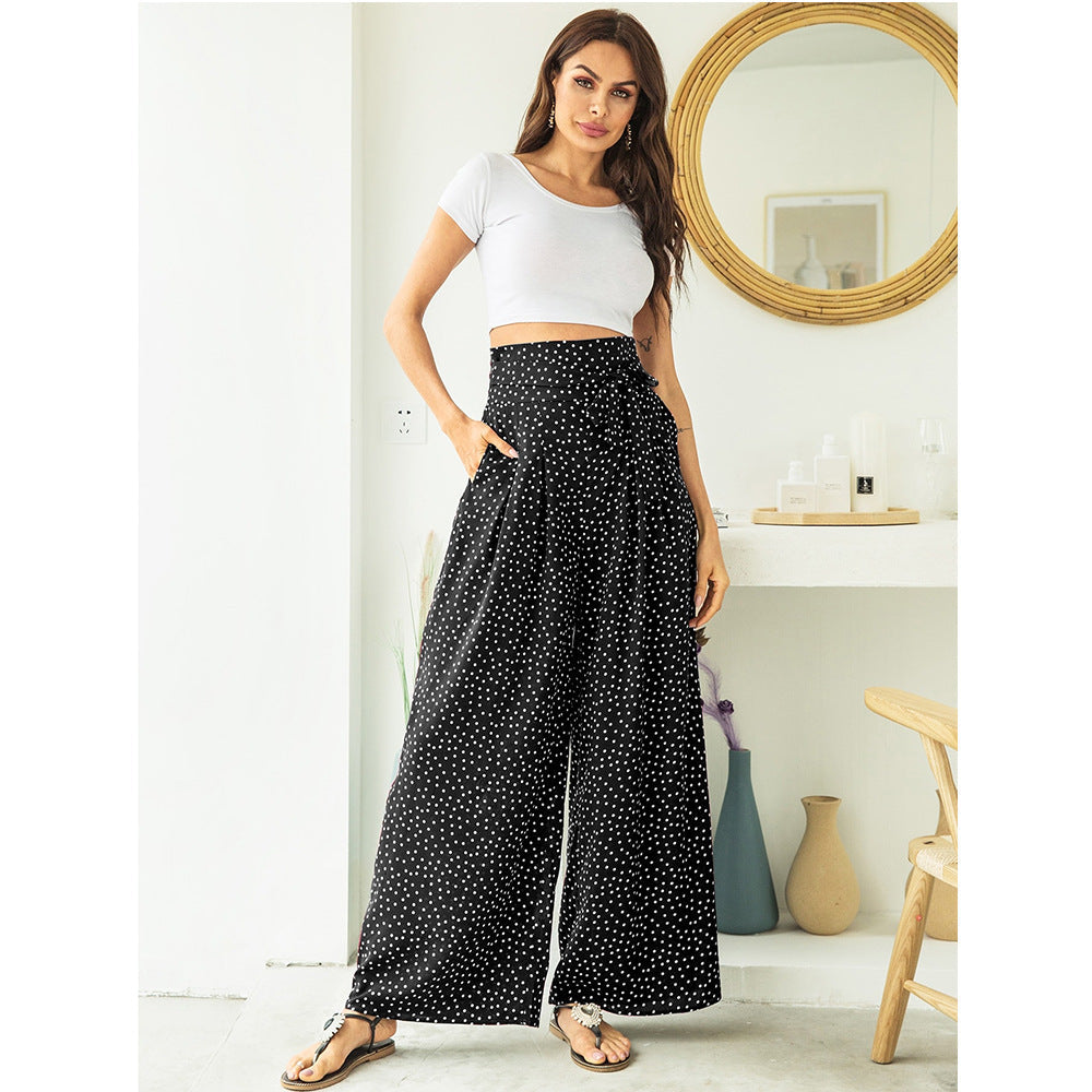 High Waist Polka Dot Pants