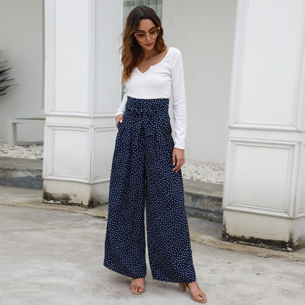 High Waist Polka Dot Pants