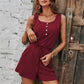 Contrast Button Front Romper