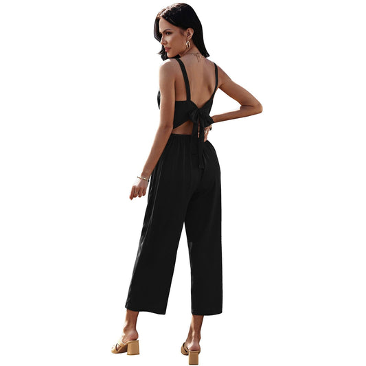 Tie Back Culottes Jumpsuit