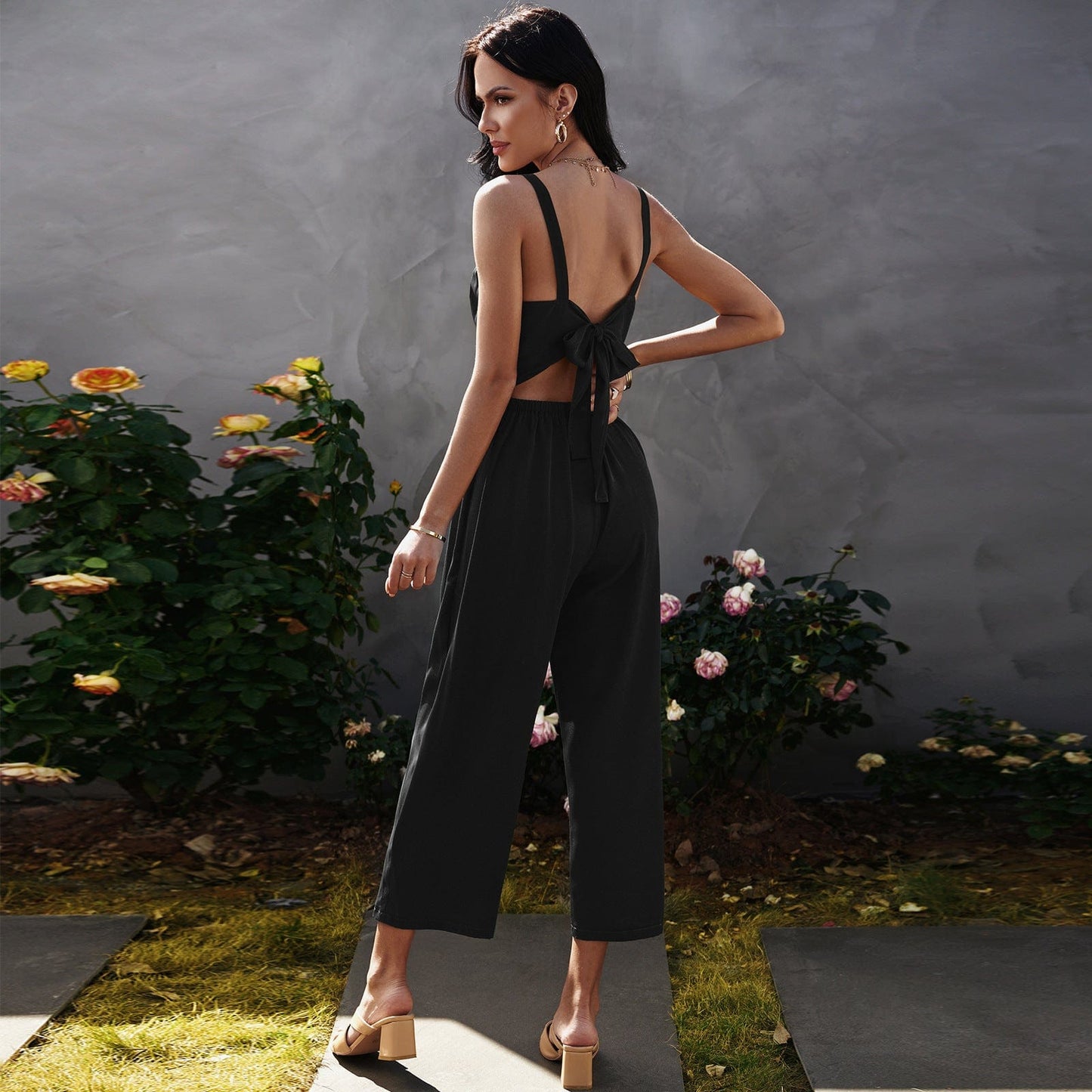 Tie Back Culottes Jumpsuit