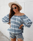 Striped Tie-Dye Off-Shoulder Blouse