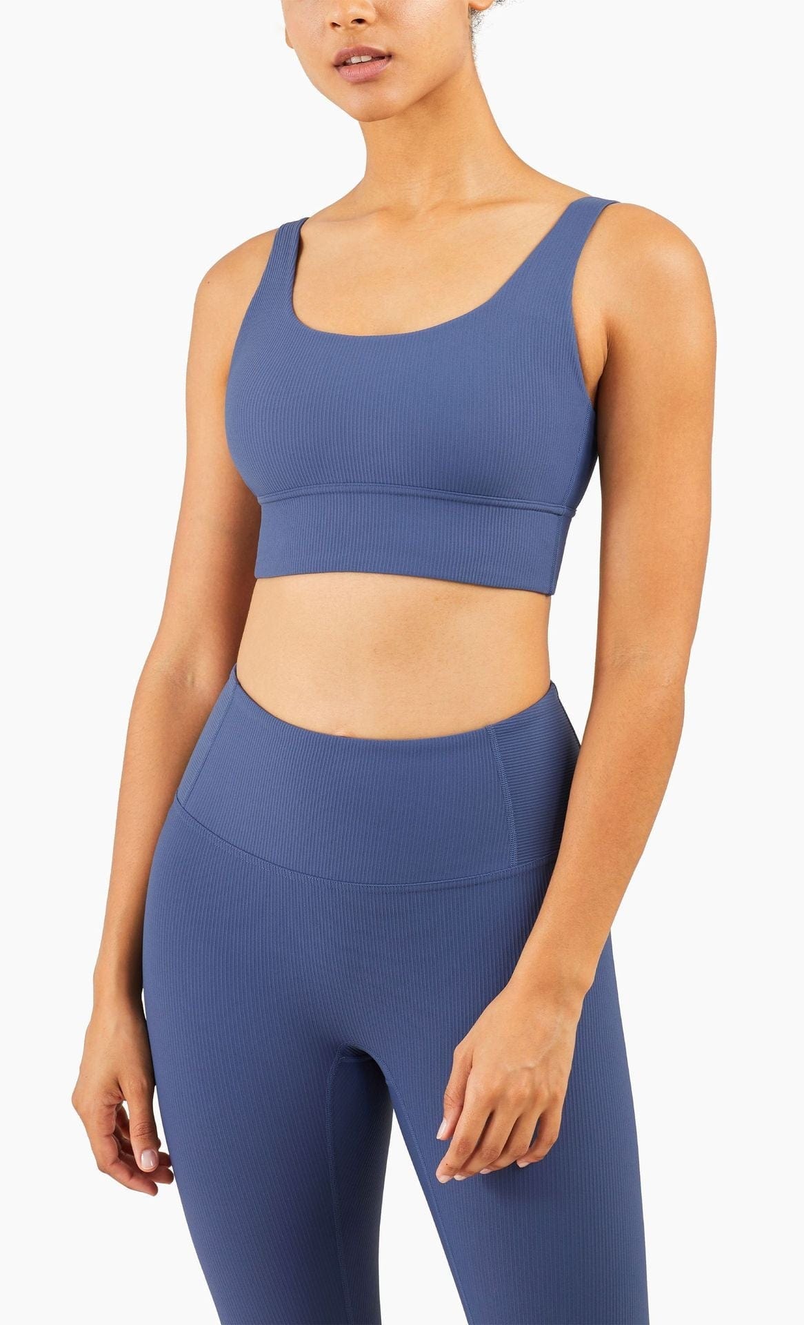 Ribbed Scoop Neck Sports Bra