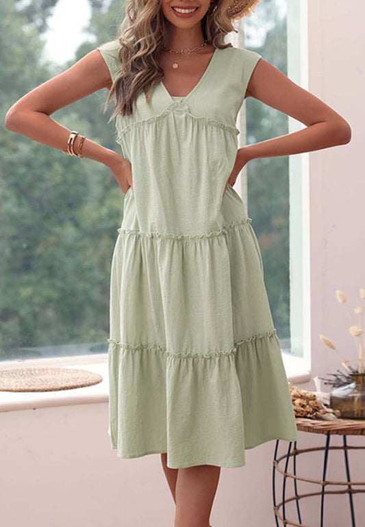 Sleeveless Ruffle Tiered Dress