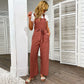 Knot Strap Solid Color Jumpsuit