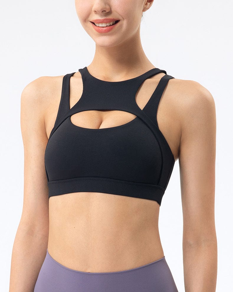 Caged Front Strappy Sports Bra