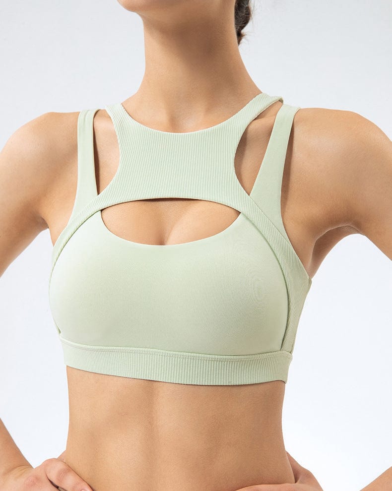 Caged Front Strappy Sports Bra