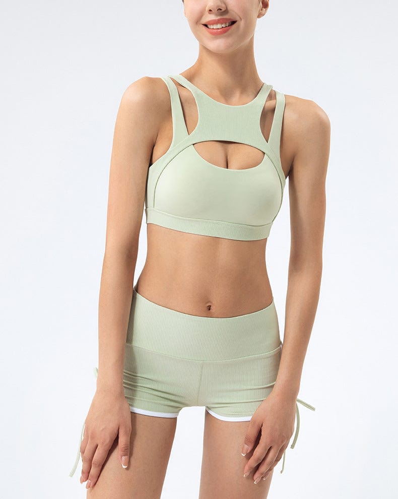 Caged Front Strappy Sports Bra