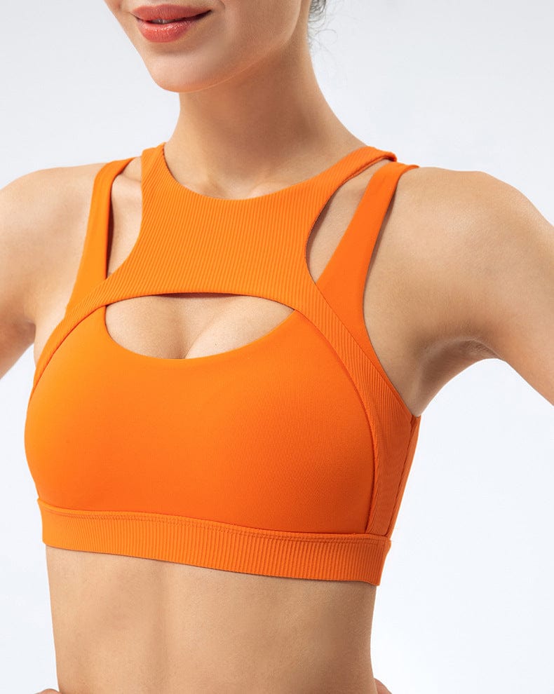 Caged Front Strappy Sports Bra