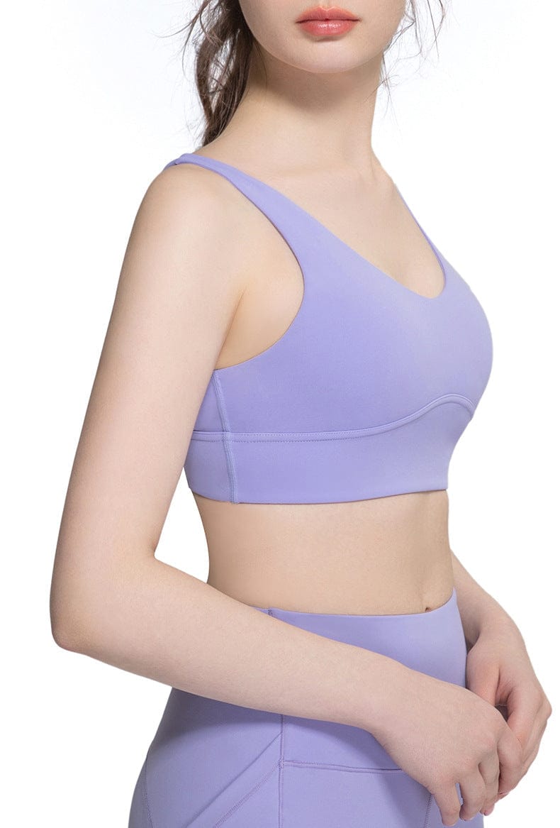 Cross Straps V-Neck Sports Bra