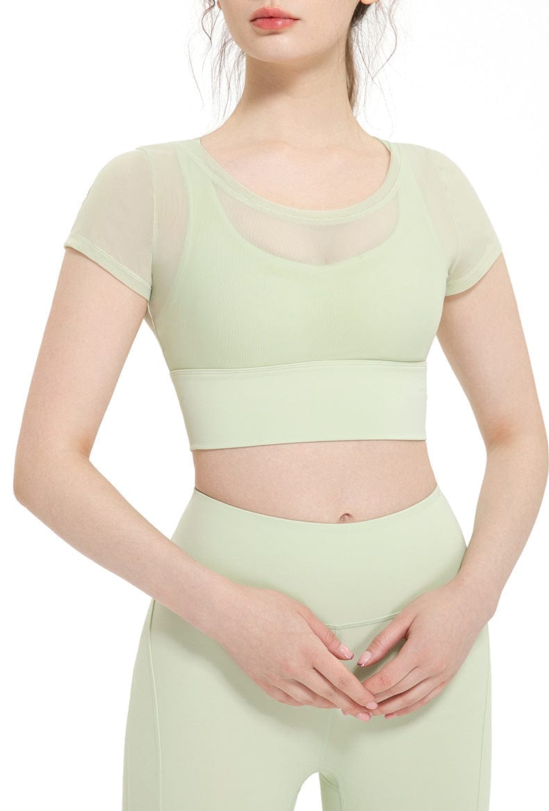 Mesh Cover Sports Bra Top