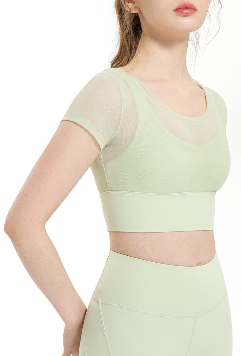 Mesh Cover Sports Bra Top