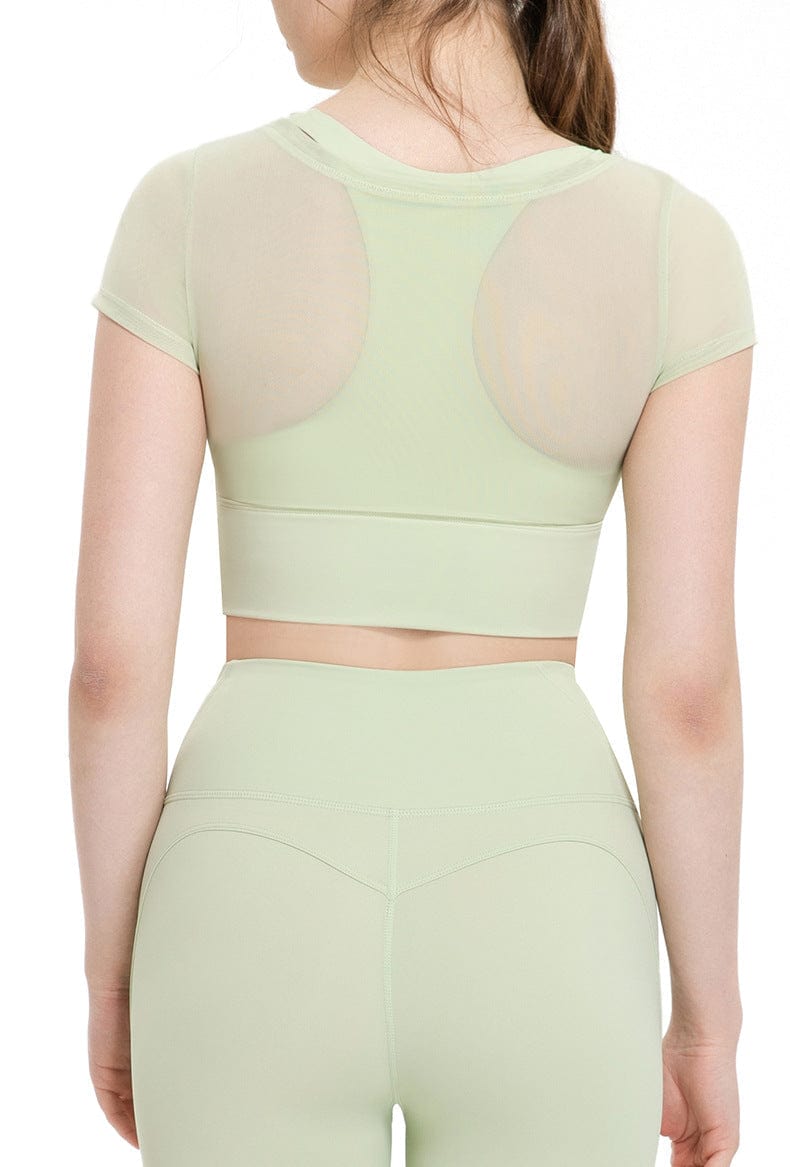 Mesh Cover Sports Bra Top