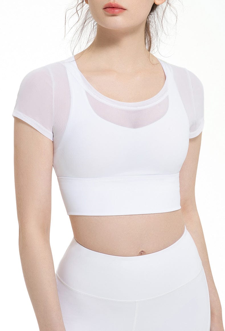 Mesh Cover Sports Bra Top