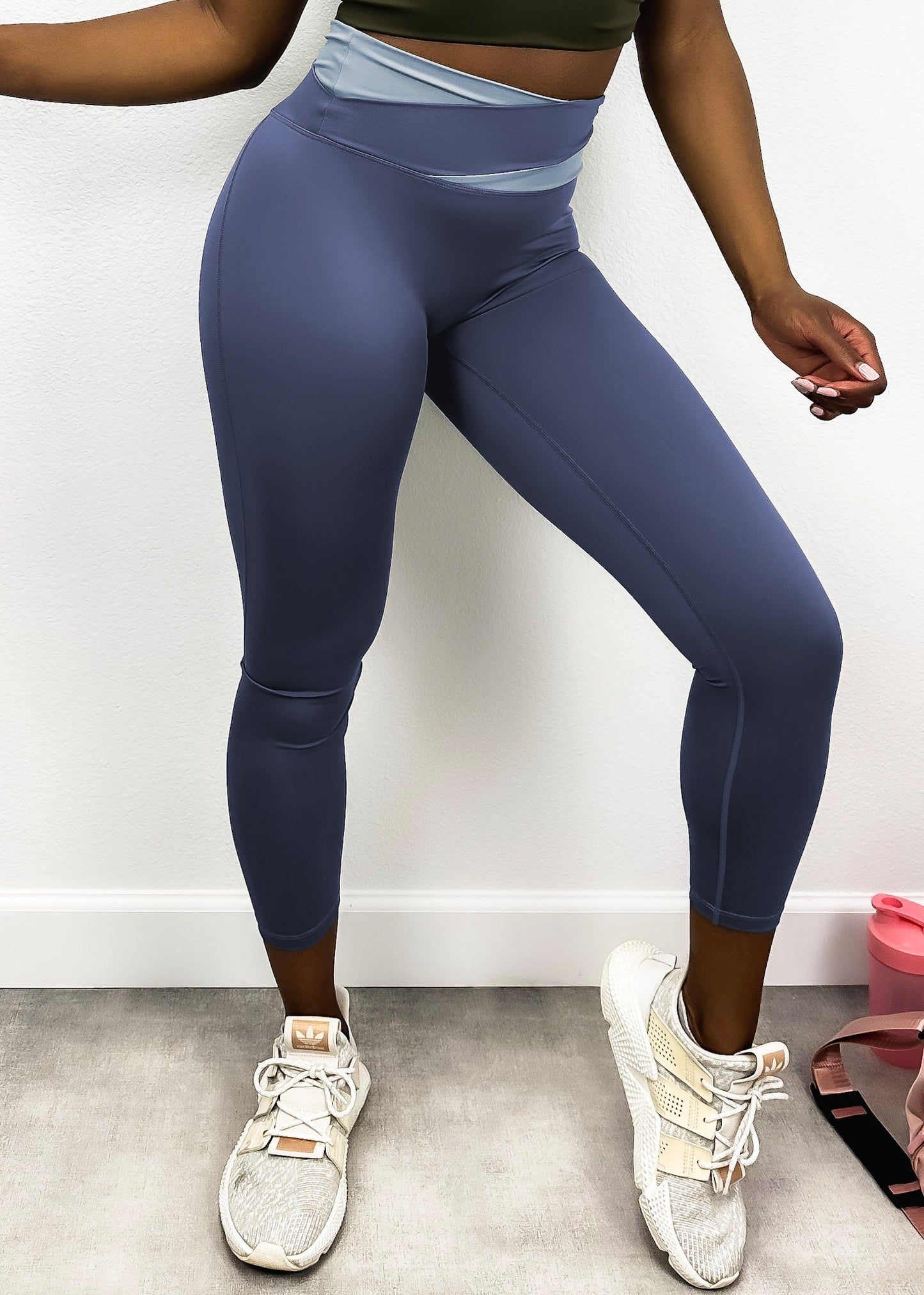 Two Toned Cross High Waist Leggings