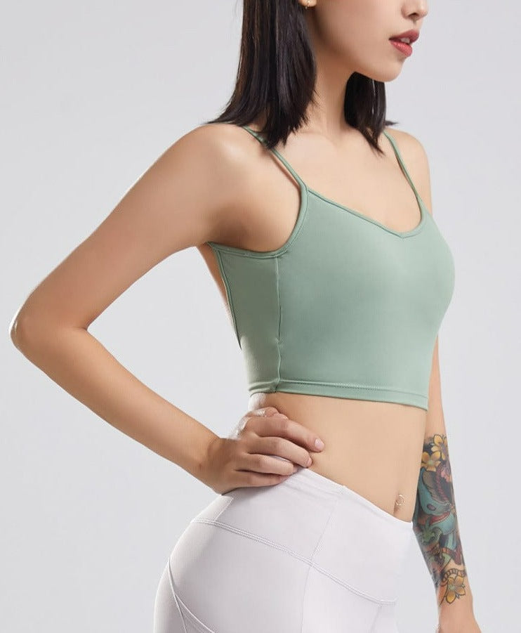 Open Back Spaghetti Straps Tank Top