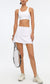 Ruffled Back Mid Rise Tennis Skort