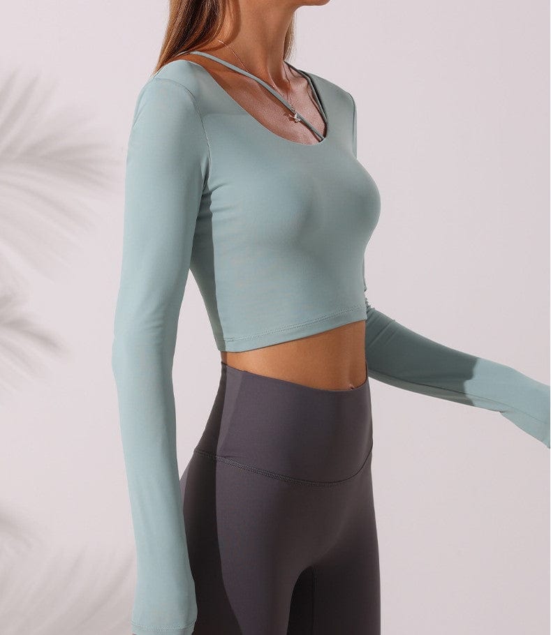 Asymmetrical Straps Long Sleep Active Top