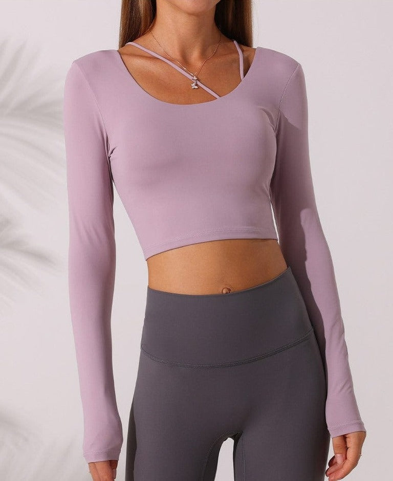 Asymmetrical Straps Long Sleep Active Top