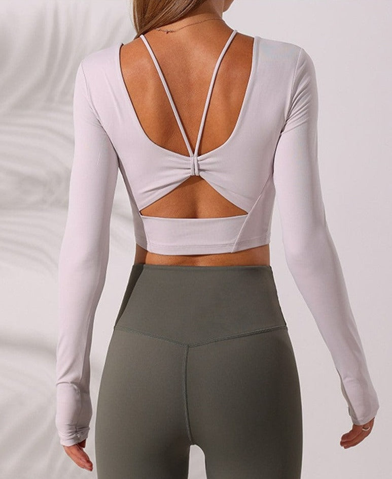 Asymmetrical Straps Long Sleep Active Top