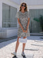 Two Tone Raglan Sleeve Dress