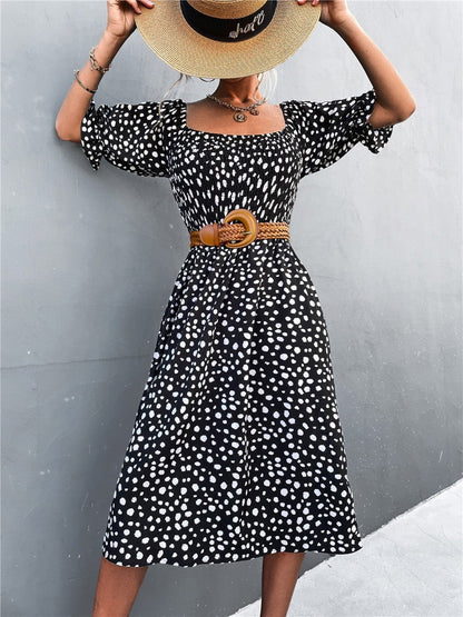 Cheetah Square Neck Dress