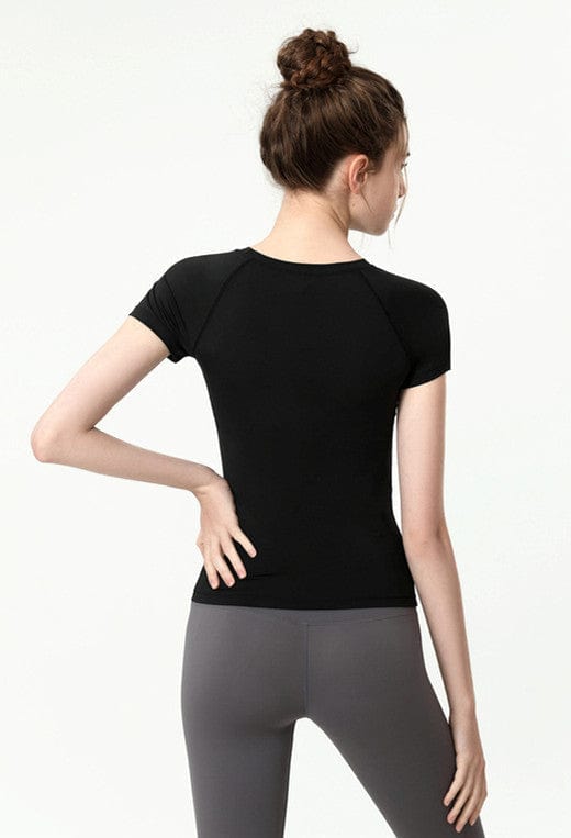 Long Fitted Short Sleeve Active Top