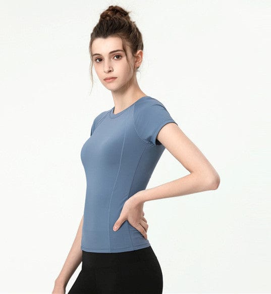 Long Fitted Short Sleeve Active Top