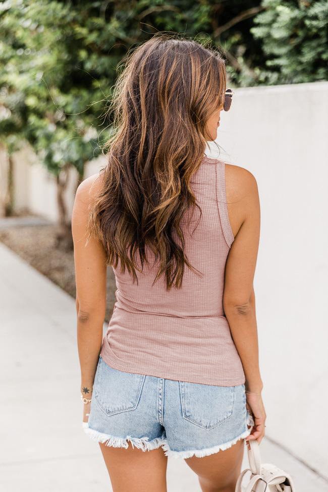 Round Neck Henley Tank Top