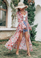 Tropical Floral Print Maxi Robe