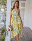 Halter Neck Overlap Dress