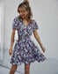 Tie Neck Flutter Sleeve Dress