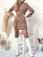 Turtleneck Cable Knit Sweater Dress